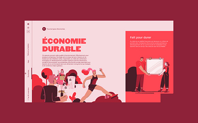 Social economy month editorial horizontal scroll icons identity illustration minimal typography vector webdesign website website builder