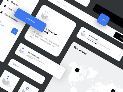 Interface Elements for Delivery Platform delivery design minimal shipments typography ui ux web website