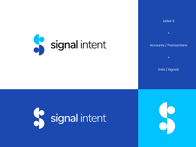 Signal Intent Logo 3 abstract analytics brand identity calculator data financial letter letterform logo logo design modern signal statistics technology visual identity