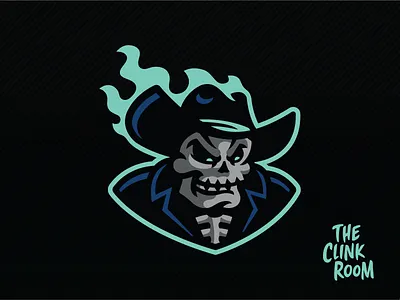 Death Riders - the clink room baseball clink room cowboy cowboy hat ghost ghoul hat logodesign logos new era outlaw skeleton skull spooky sports