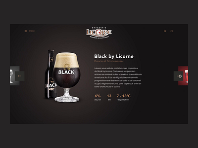 Brasserie Licorne - Product page transition alcohol alsace art direction beer brasserie brewery france licorne motion packshot page transition product page slider smooth ui unicorn