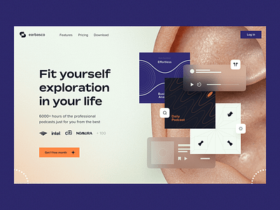 Earbasco | Professional Podcasts Platform cover edtech edtech landing page edtech website education app educational educational website hero section landing page podcast podcasts app product design product page saas website
