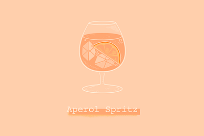 Aperol Spritz cocktail cocktail illustration cocktails dailyillustration day12 digital illustration digitalart illustration illustration art procreate texture truegrittexturesupply