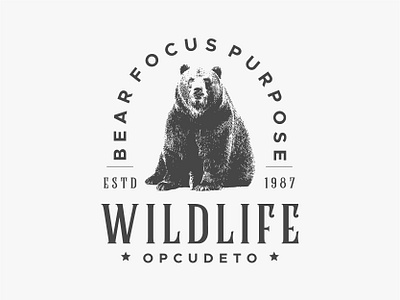 Bear wildlife vintage logo adventure animal bear brand engraving hand drawing hipster illustration logo logotype nature old retro set silhouette standing teddy vintage wildlife wildpower