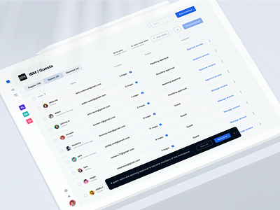 Feature Map - Guests bazen agency collaboration app dashboard dashboard ui featuremap management tool pop up productivity app project management project management tool project manager project productivity saas table task management task tracker team management time tracker ui ux