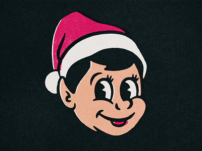 Mr. Jingles is always watching 40s christmas comic creepy design distressed elf illustration retro texture vintage