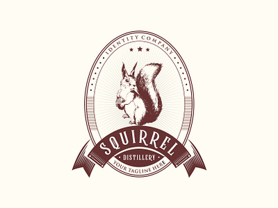 Vintage Squirrel logo illustration animal art design distillery elegant emblem engraving graphic grunge hand drawn illustration line art logo luxury old sign sketch squirrel vector vintage