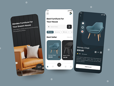 Furniture🪑 App UI Design✨ 3d app chair clean design ecommerce furniture furniture app interior ios minimal minimalist mobile product design property shop store table ui ux