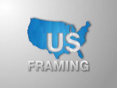 US FRAMING LOGO blue brand branding color construction company construction logo contruction country dynamic grey logo logo design logotype map modern states unique logo united states usa white