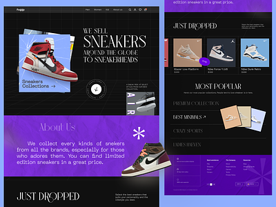 Foggy | E-commerce website adidas business cart commerce dark e commerce footwear landing page mockup nike shoes shop shopify sneakerhead sneakers store ui ux web website