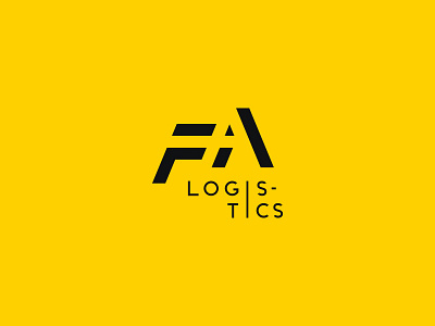 FA Logistics - Logo 2020 black branding custom font fa logistics logo monogram pattern rebrand roads stencil vector yellow