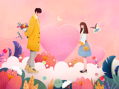 Valentine's Day art design graphic design illustration illustrator 浪漫