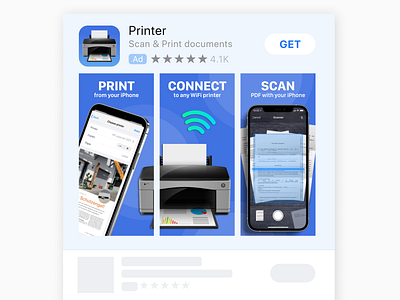 App Store Ads Splashes Design for Printer iOS app ads app app design appstore appstore ads appstore product branding appstore splashes figma design ios ios app ios app design ios app development ios application mobile ui printer printer ios app splashes