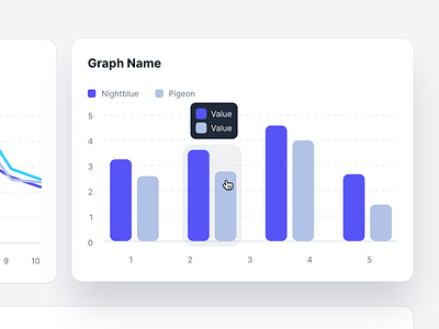 Charts Component for Glide Pages bar chart blue clean ui data tip data visualisation hover line graph minimal redesign saas startup tooltip ui design