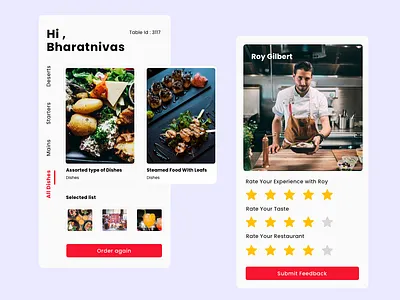 Restaurant app design