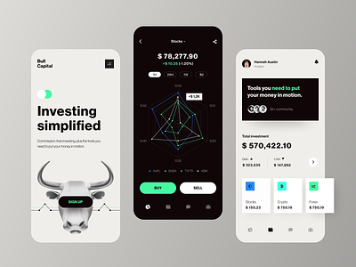 Bull Capital Mobile application design halo lab interface startup ui ux