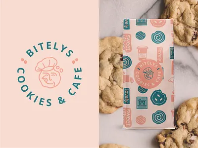 Bitelys - Cookie Logo Design branding cookie food logo logodesigner packaging pattern smiley