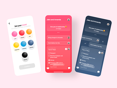 Instant Love app blur colors couple debuts emotion feedback gradients iohone love lovers simple swift uidesign