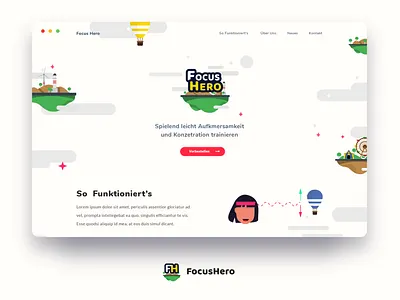 Focus Hero Landing Page branding design illustration landing page