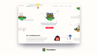 Focus Hero Landing Page branding design illustration landing page