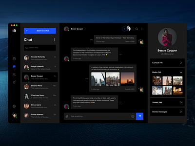 Chat App app app design application chat chat app clean dark dashboad design desktop desktop app interactive interface message saas ui user interface ux web
