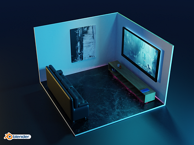 scence practice 1 1 3d scene blender liveroom model office