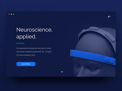 Neurotech Homepage dark ui landing page