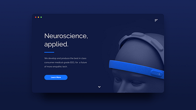 Neurotech Homepage dark ui landing page