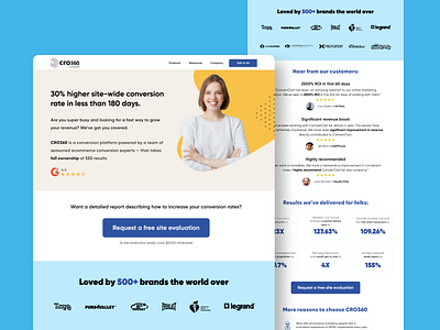 CRO360 landing page convertcart cro360 landing landing page design landingpage logo minimal ui uiux ux web website website design