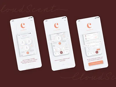 Aroma diffuser app onboarding aromamusk aromatherapy diffuser diffusion interface ui uidesign uiux ux uxdesign
