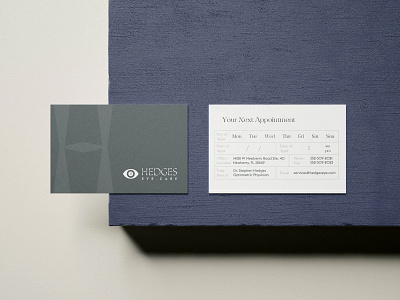 Hedges Eye Care Brand Identity Design and Paper Suite Design brand identity branding healthcare logo modern neutral typography