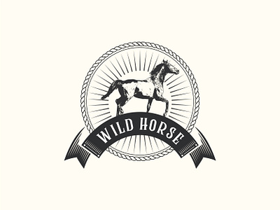 wild horse vintage logo illustration agriculture antique collection drawing engraving hand horse illustration line logo nature old pet retro riding set silhouette stamp vintage wildlife