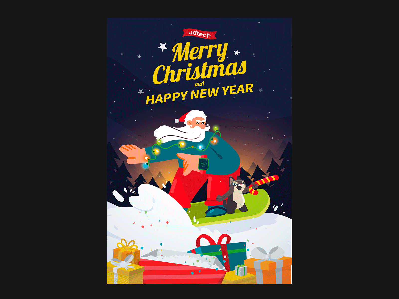 Holiday cards, posters cards graphic design illustration new year poster