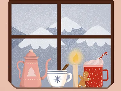 Hot beverage and snow christmas design digital art digital illustration illustration illustration art vector art vector illustration winter
