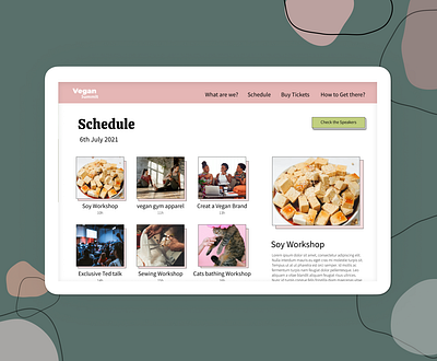 Vegansummit Event Schedule event event branding eventwebsite retrostyle retrowebsite scheduleapp scheduled scheduleevent schedulewebsite ui design uxui uxuidesign veganevent veganwebsite website wireframe