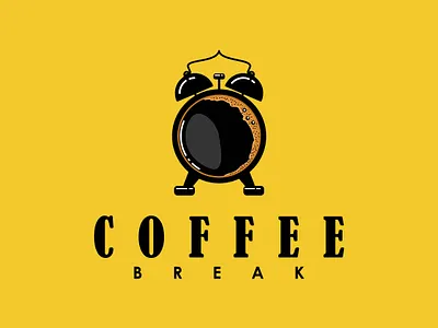 coffee break realistic coffee bubble and timer clock logo design alarm break breakfast coffee design drink illustration logo office time timer vector