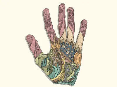 Hand illustration artwork drawing finger fingerprint fingers hand hand drawn handmade oil painting painting palm palms photographer photography portrait art portrait illustration