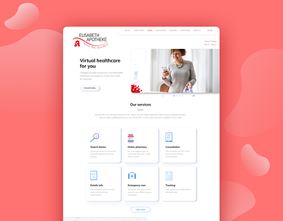 Elisabeth Apotheke landing page 2 apotheke landingpage pharmacy pharmacy app pharmacy website serviceslandingpage ui uidesign ux uxui uxuidesign webdesign webdesigns website website design wireframe