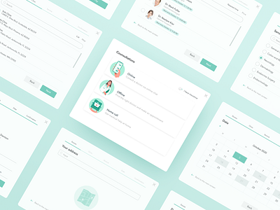 Appointment widget design app design application art direction design figma medical medicine minimal onboarding online series service telemedicine telemedicine app development ui ux web design webdesign website widget