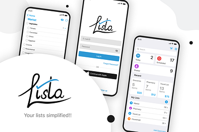 Lista - App Development app design design for ios digital design ios ios app ios app design ios app development ios design list app logo mobile app design mobile application mobile ui product design ui ui for mobile ui for mobile app uiux