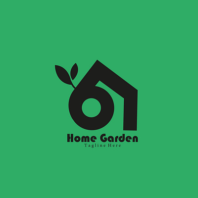 home garden branding design flat icon illustration logo