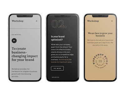 Workshop Built Mobile Website agency branding california logo logotype marketing mobile mobile ui san diego ui design web web design workshop