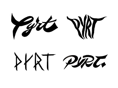 Pyrt branding calligraphy custom design flow identity lettering logo logomaker logotype pyrate pyrt raw rough script type unique