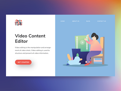 Explore 13 - Landing Page Video Content Editor editor flatdesign illustration landing page design landingpage uidesign uiux vector video web design website