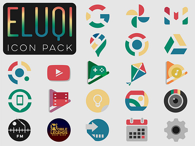 ELUQI ICON PACK character concept design flat google google design icon icon design icon packs logo minimal simple design simple logo ui ux vector