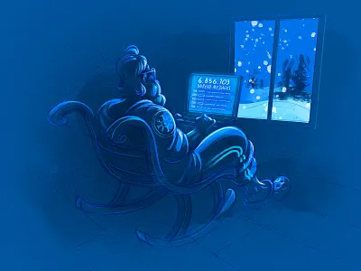 Full Mailbox cold full mailbox santa claus smart working winter winter art xmas card xmas2020