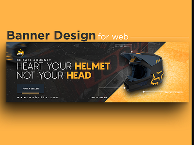 Facebook cover / web banner Design banner ads banner design creative design eye catching facebook ads facebook cover flat design helmet illustration simple design typography web banner design yellow