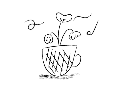 Coffee taste adobe illustrator app black white coffee coffee cup flowers illustration line line art mailchimp ui vector web