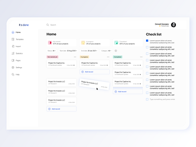 Its done Task Manager UI Design crm crm dashboard design task list task management task manager ui ui ux ui design ui kit ui kits ui ux ui web uidesign uiux user interface web design webdesign website website design