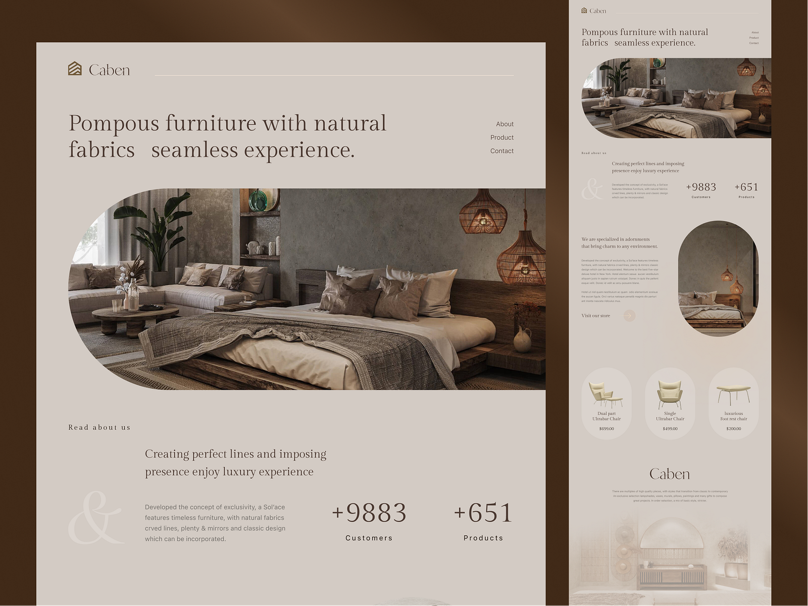 Luxury Furniture - Landing page by Onim on Dribbble